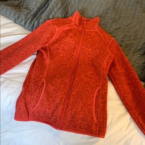 Eddie Bauer Knit Red Longsleeve Zip Up Jacket